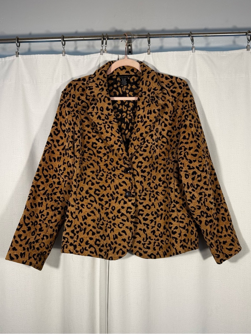 Vintage Portrait Leopard Print Blazer